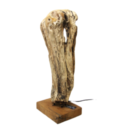 Lampa Rzeźba podświetlana z kawałka drewna tekowego 65cm